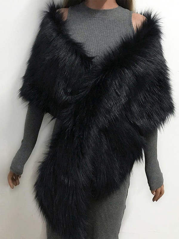 Mujeres Faux Fur Chal Bufanda Moda Boda Wrap Cabo