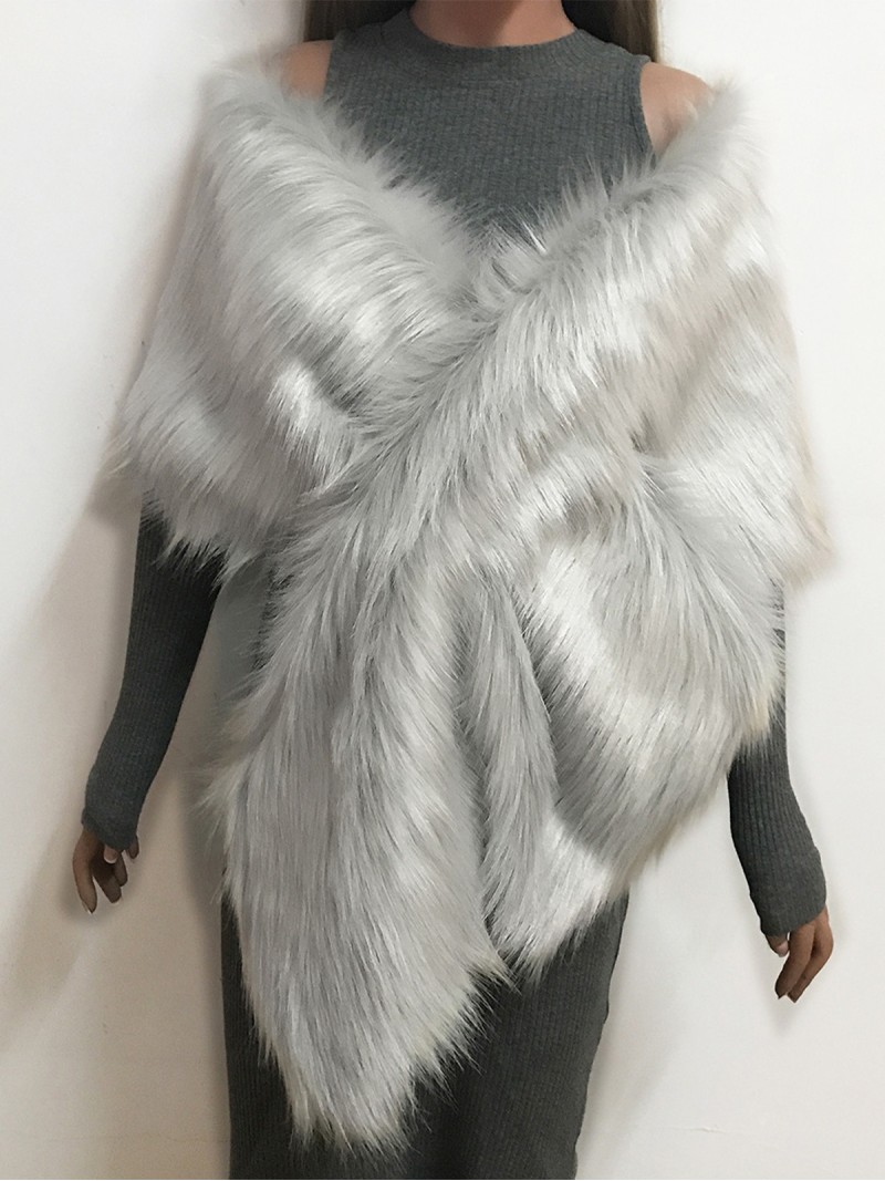 Mujeres Faux Fur Chal Bufanda Moda Boda Wrap Cabo