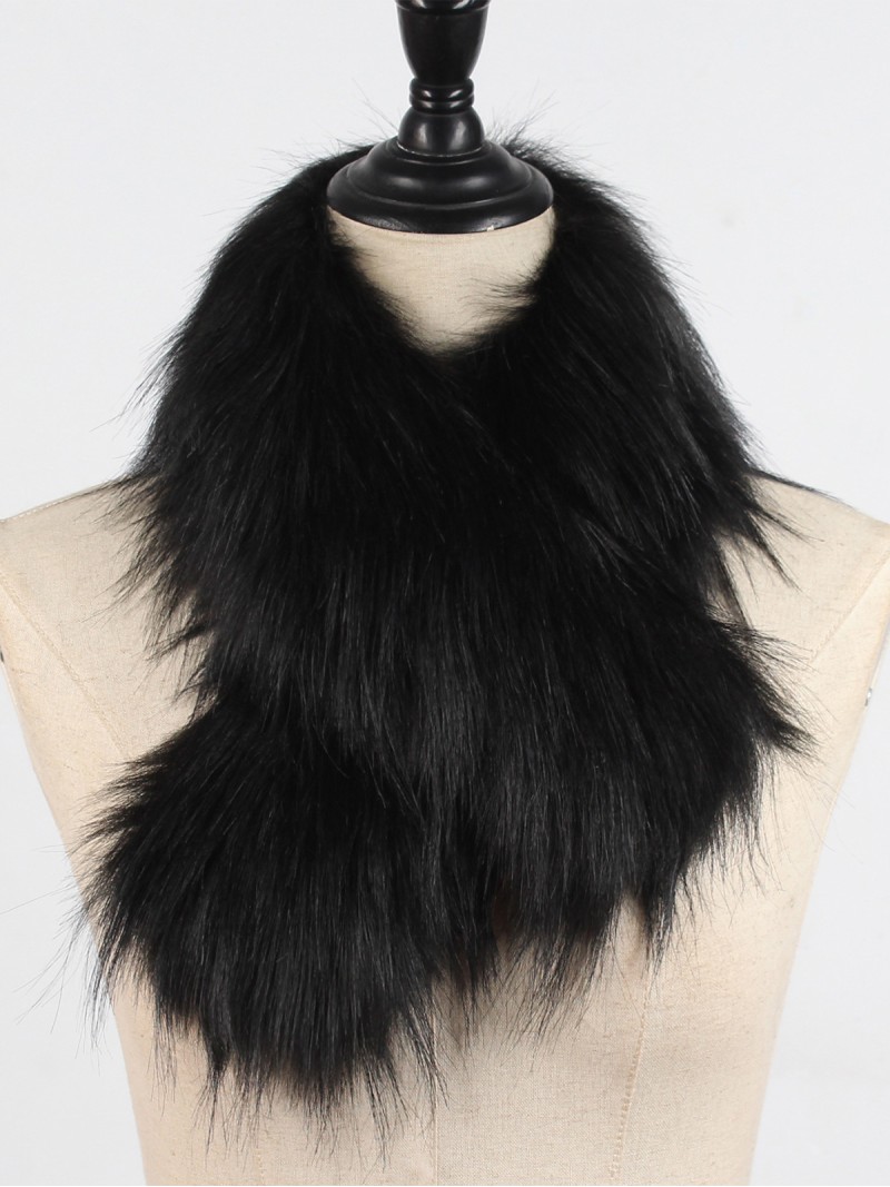 Faux Fur Casual Bufanda Mujeres Otoño E Invierno Cálido Sombrero Tiras